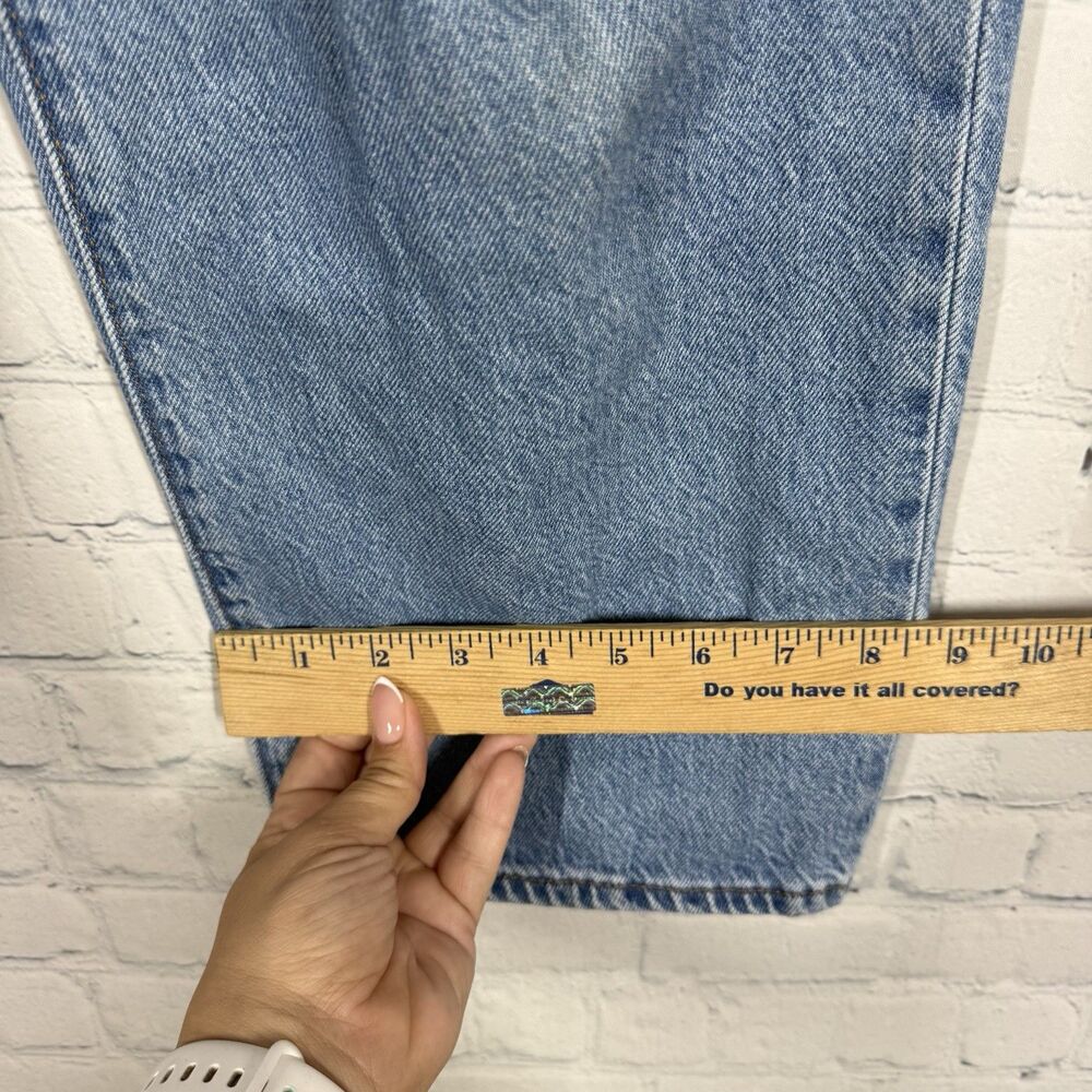 Levis Ribcage Straight Ankle Jeans Women W30 L27 Button Fly Big E Light Blue - Picture 8 of 16